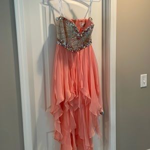 Peach colored dress with beautiful beads size 4